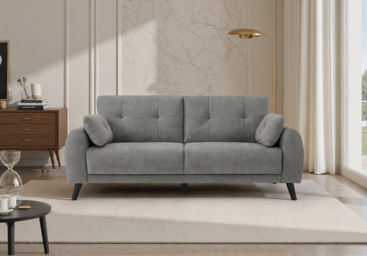 Roma - Faux Suede Grey - Image 4